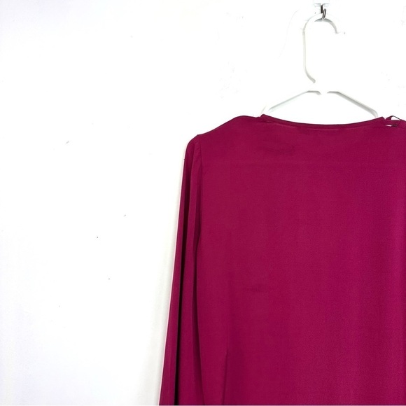 Diane von Furstenberg Damian Silk Sheath Neck Long Sleeve Detail Dress Pink Sz 0 - Picture 7 of 11
